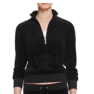 Juicy Couture Black Label Womens Fairfax Velour Slim Fit Track Jacket - L
